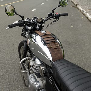Leather tank strap with mini luggage rack for Interceptor 650