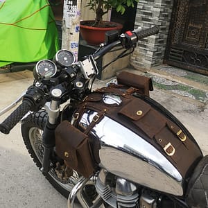 Leather tank strap with mini side luggages for Interceptor 650