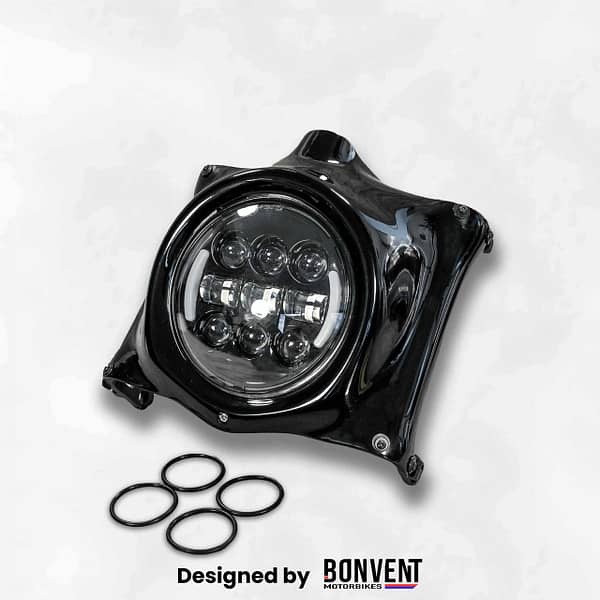 Mini Led headlight cowl + speedo relocation mount