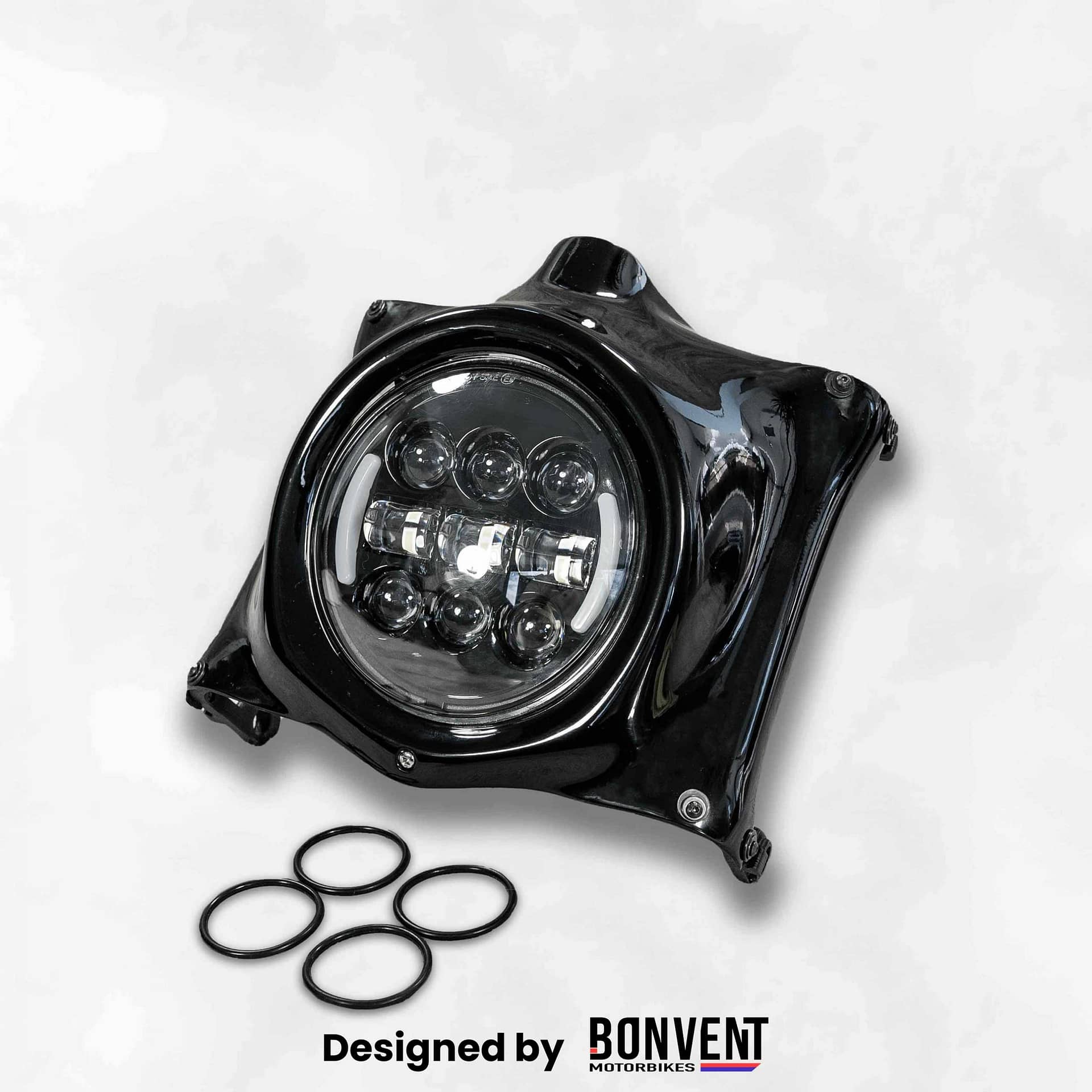 Mini Led headlight cowl + speedo relocation mount Mini Led headlight cowl + speedo relocation mount