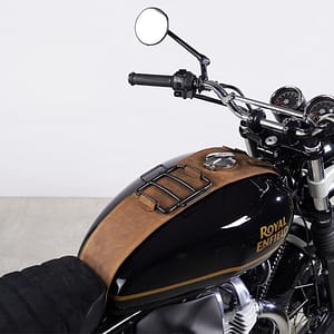 Leather tank strap with mini luggage rack for Royal Enfield Interceptor 650 Plug & Play