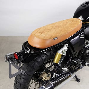 Seat Flat classic Brown diamonds Suede Royal Enfield Interceptor 650 & Continental GT 650 ( All years) Plug&Play