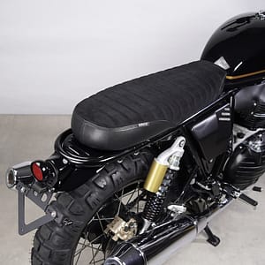 Leather Seat scrambler suede for Royal Enfield Interceptor 650 & Continental GT 650 ( All years) Plug&Play